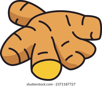 Ginger root flat color icon. Isolated on white background.