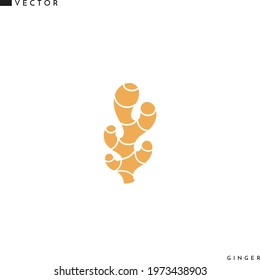 Ginger root icon vector. Isolated ginger on white background