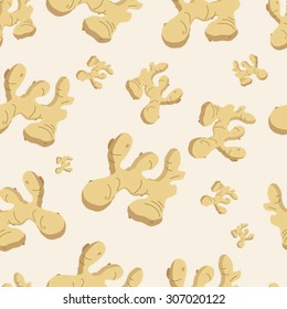Ginger root seamless texture vector illustration