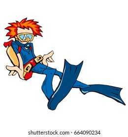 Ginger scuba diver 