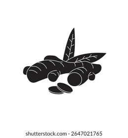 ilustração de design de arte vetorial de silhueta de gengibre