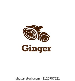 ginger Slice on white background, herb medical concept,vector illustration icon