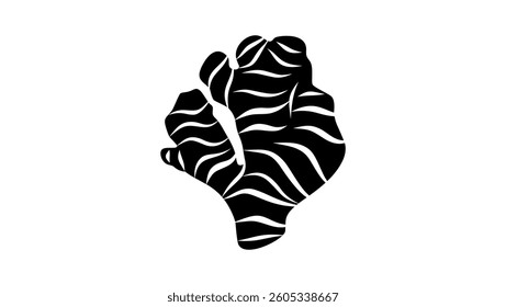 ginger symbol, black isolated silhouette