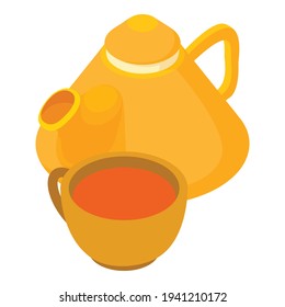 Icono de té jengibre. Icométrica ilustración del icono vectorial del té jengibre para la web