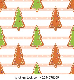 Ginger tree. Seamless pattern. For fabric, wrapping paper and other decoration. Vector illustration