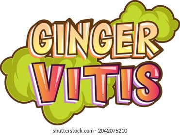 Ginger Vitis logo text design illustration