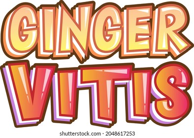 Ginger Vitis logo text design illustration