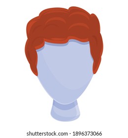 Icono de peluca de jengibre. Caricatura del icono del vector de peluca de jengibre para diseño web aislado en fondo blanco