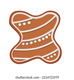 Alfabeto de pan de jengibre. Diseño de tipografía creativa de pan de jengibre. Alfabeto decorativo biscuit tradicional. Tipo de letra de Cookie de Navidad. Letra X.