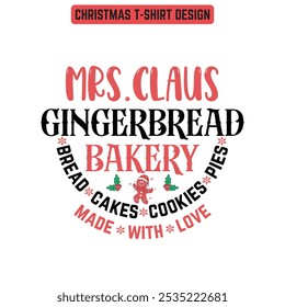 Gingerbread Bakery Christmas sign t-shirt design