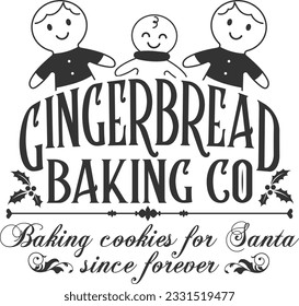 Gingerbread Baking Co - Vintage Christmas Print