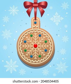 Gingerbread ball. Vector illustration of gingerbread cookies.