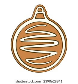 Gingerbread bauble. Cartoon. Vector illustration