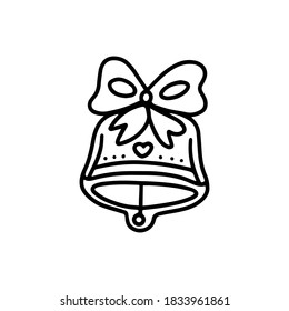  Gingerbread bell. Hand drawn vector illustration in Doodle style Ginger cookies, ginger snaps. 