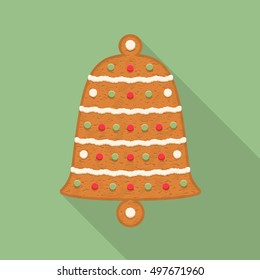 Gingerbread bell, traditional Christmas cookie, vector eps10 illustration