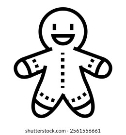 Gingerbread black icon. Sign for web page, mobile app, button, logo. Vector isolated button. Editable stroke.