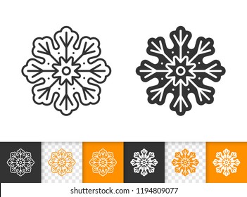 Gingerbread black linear and glyph icons. Thin line sign of snowflake. Christmas outline pictogram isolated on white, transparent background. Vector Icon shape. Cookie template simple symbol closeup