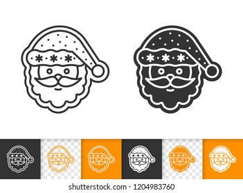 Gingerbread black linear and glyph icons. Thin line sign of santa claus. Christmas outline pictogram isolated on white, transparent background. Vector Icon shape. Cookie template simple symbol closeup