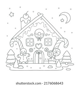 Gingerbread candy house Coloring Pages