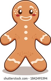 Gingerbread cartoon character illustration good for christmas event