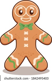 Gingerbread cartoon character illustration good for christmas event