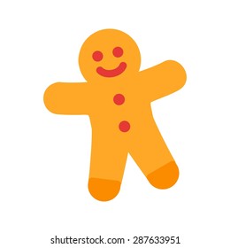 Gingerbread, christmas, baked icon vector image. Can also be used for sweets and confectionery. Suitable for use on web apps, mobile apps and print media.