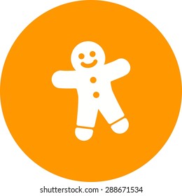 Gingerbread, christmas, baked icon vector image. Can also be used for sweets and confectionery. Suitable for use on web apps, mobile apps and print media.