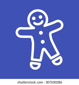 Gingerbread, christmas, baked icon vector image. Can also be used for sweets and confectionery. Suitable for use on web apps, mobile apps and print media.