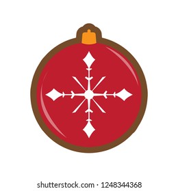 Gingerbread with a christmas ball ornament shape. Vector illustration design