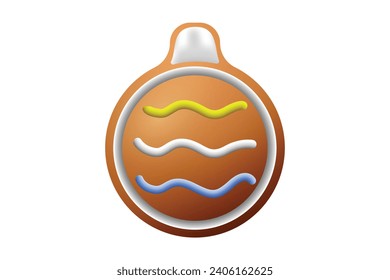 Gingerbread Christmas Ball Sticker Design