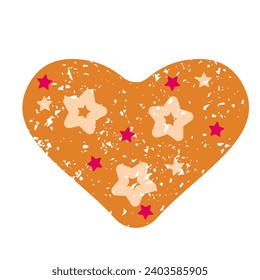 Gingerbread, christmas cake. Cookie for tea or coffee flat icon. Sweet bake. Vector