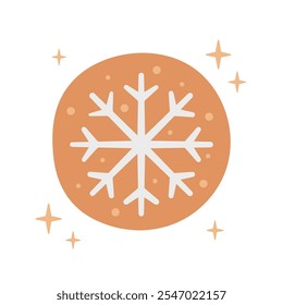 Gingerbread, Christmas cookie. Christmas illustration. Festive baked cookies. Flat design, doodle style. Vector icon