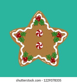 Gingerbread Christmas Cookie Star