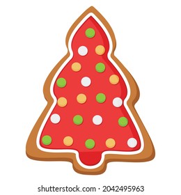 Lebkuchenweihenkekse in Form eines Weihnachtsbaumes. Vektorgrafik