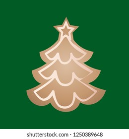 Gingerbread Christmas cookies vector illustration. Christmas tree