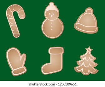 Gingerbread Christmas cookies vector illustration