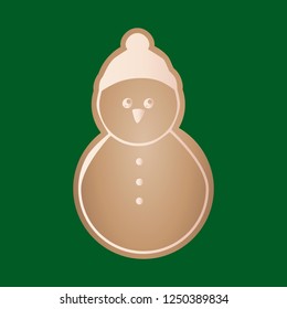 Gingerbread Christmas cookies vector illustration. Snowman