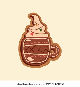 gingerbread christmas. Draw vector illustration character design. Cartoon suitable for, print, sublimation, shirt, postcard, printable, stationery ,kids product,etc.