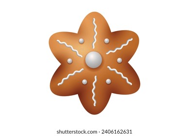 Gingerbread Christmas Flower Sticker Design