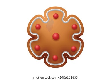 Gingerbread Christmas Flower Sticker Design