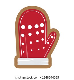 Gingerbread with a christmas glove shape. Vector illustration design