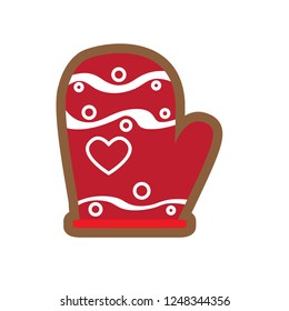 Gingerbread with a christmas glove shape. Vector illustration design