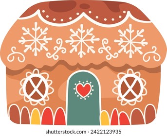 Gingerbread Christmas House Vector Illustration