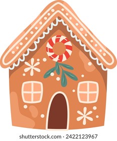 Gingerbread Christmas House Vector Illustration