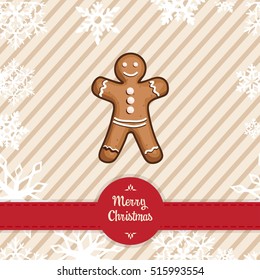 Gingerbread christmas man cookie vector illustration