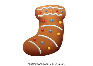 Gingerbread Christmas Sock Sticker Design