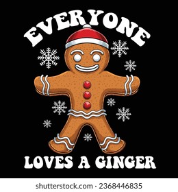 Gingerbread christmas t shirt design vector illustration for your company or brand