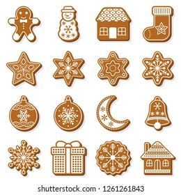 gingerbread for Christmas theme, flat design with detail editable outline design