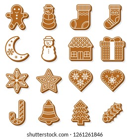 gingerbread for Christmas theme, flat design with detail editable outline design