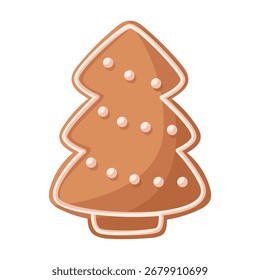 Galleta de árbol de Navidad de jengibre con decoración de glaseado